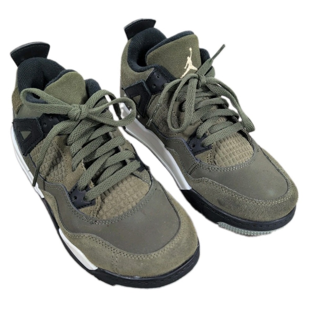 Jordan 4 Retro SE Craft Medium Olive Little Kids Size 2Y Shoes w/ Box FB9929